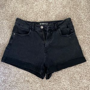Black jean shorts